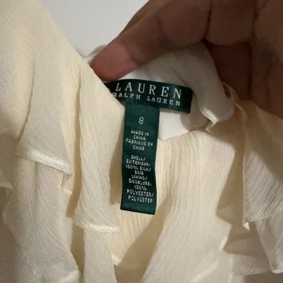NEW💕Ralph Lauren Cream women’s Dress with Ruffles - Picture 5 of 8